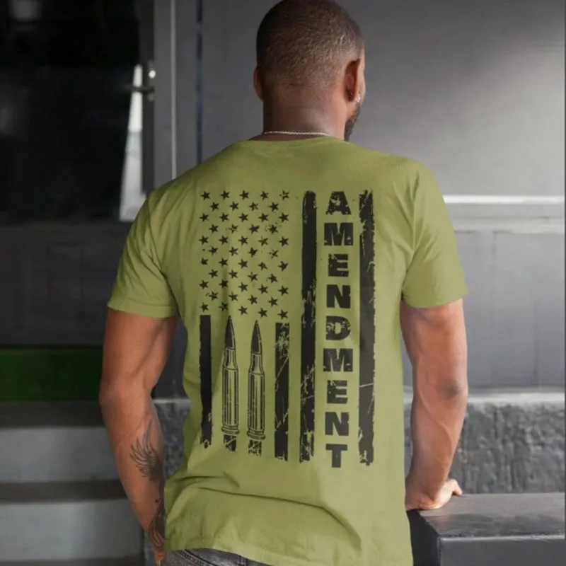 

Distressed American Flag Amendment T-Shirt Y2k Usa Pride Patriotic Saying Tee Men's Fashion Graphic Outfit Dad Papa Novelty Gift