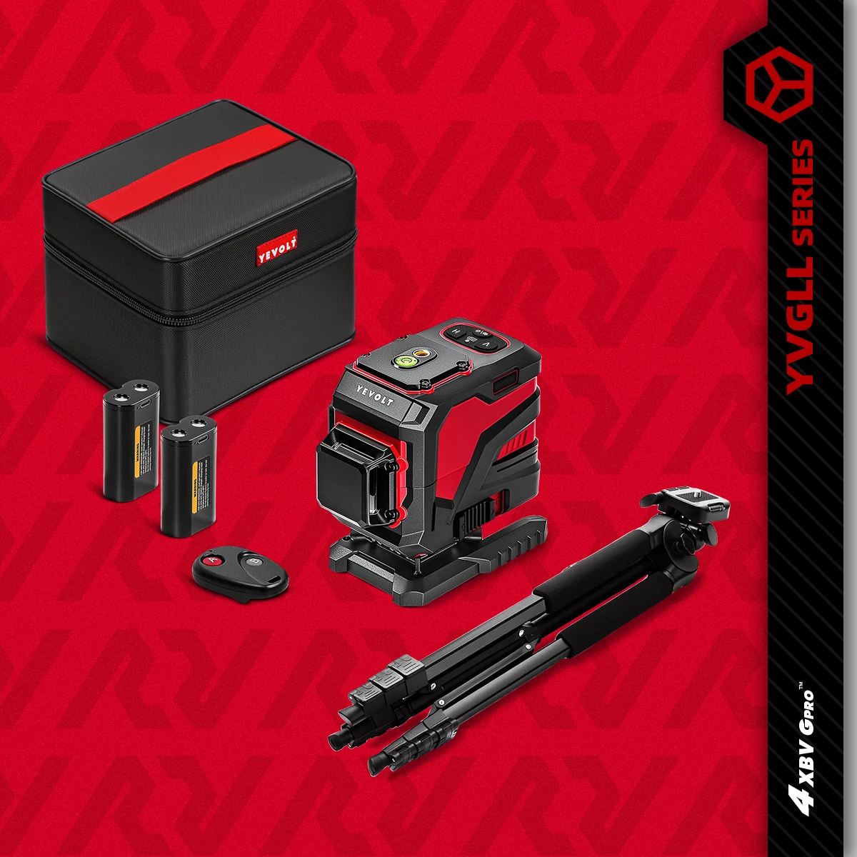 

YEVOLT YVGLL4XS12T Volumetric 12-Line Laser Level EverBright Self-Leveling Installation Baseline Precision-Grade 30m Coverage