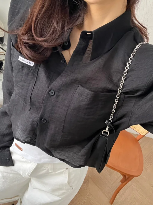 

Women's Double ket Loose Fit irt Vintage Collar Ba Tie Hollow Design ort Pad oulder Top Cotton Pure Color Commute ...
