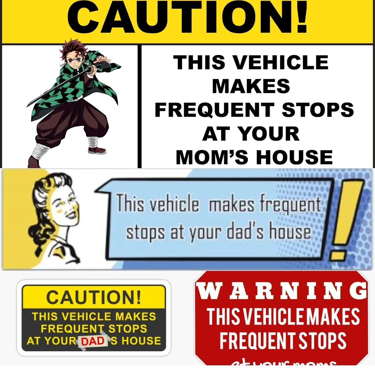 Warning To Caution Drivers This Vehicle Makes Frequent Stops At Your Moms Vinyl Car Caution Sticker for Car Accessories