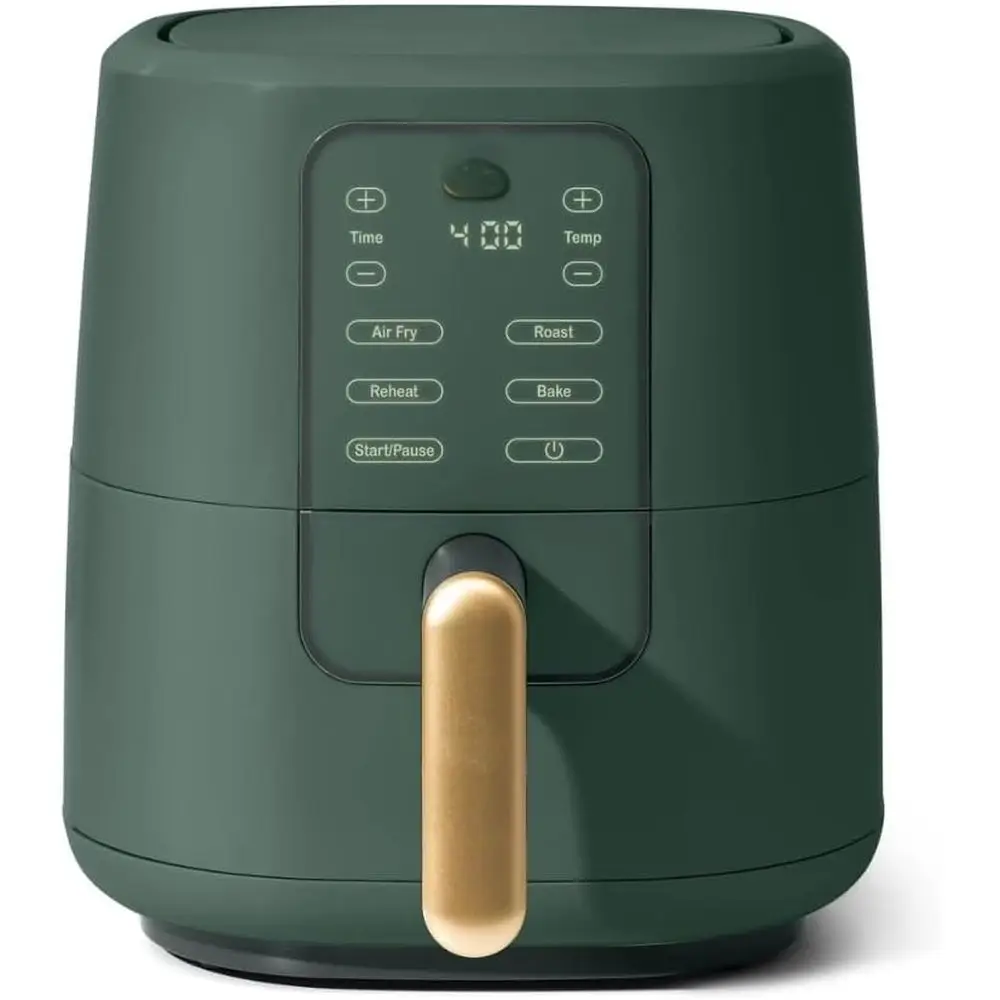 

Digital 3-Quart Air Fryer with Adjustable Temp and Pre-set Functions: Air Fry, Bake, Roast, Reheat in Thyme Green