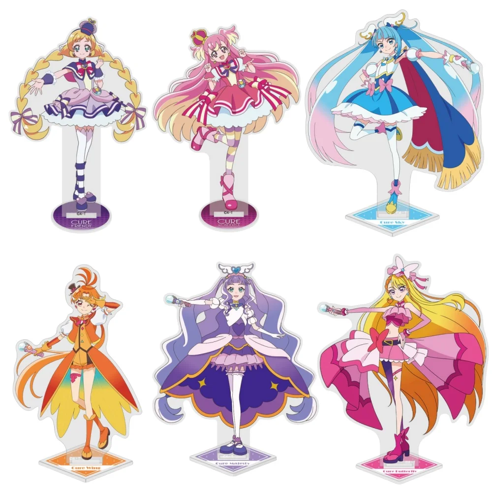 Fans Geschenke Beliebtes Anime-Spiel Precure Pretty Cure Acryl-Ständerpuppe Wunderbare freundliche Figur Modellplatte Zubehör ca. 15 cm