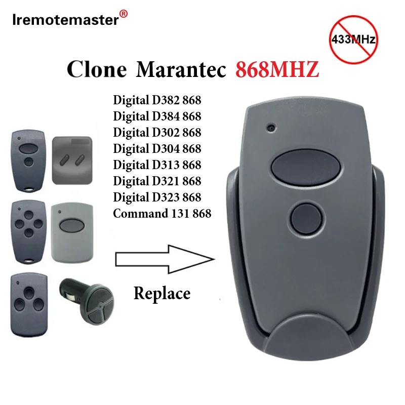 Clone Marantec D302 D304 Duplicator Garage 868MHz Garage Door Remote Control Copy MARANTEC Digital D382 D384 D321 D323 command