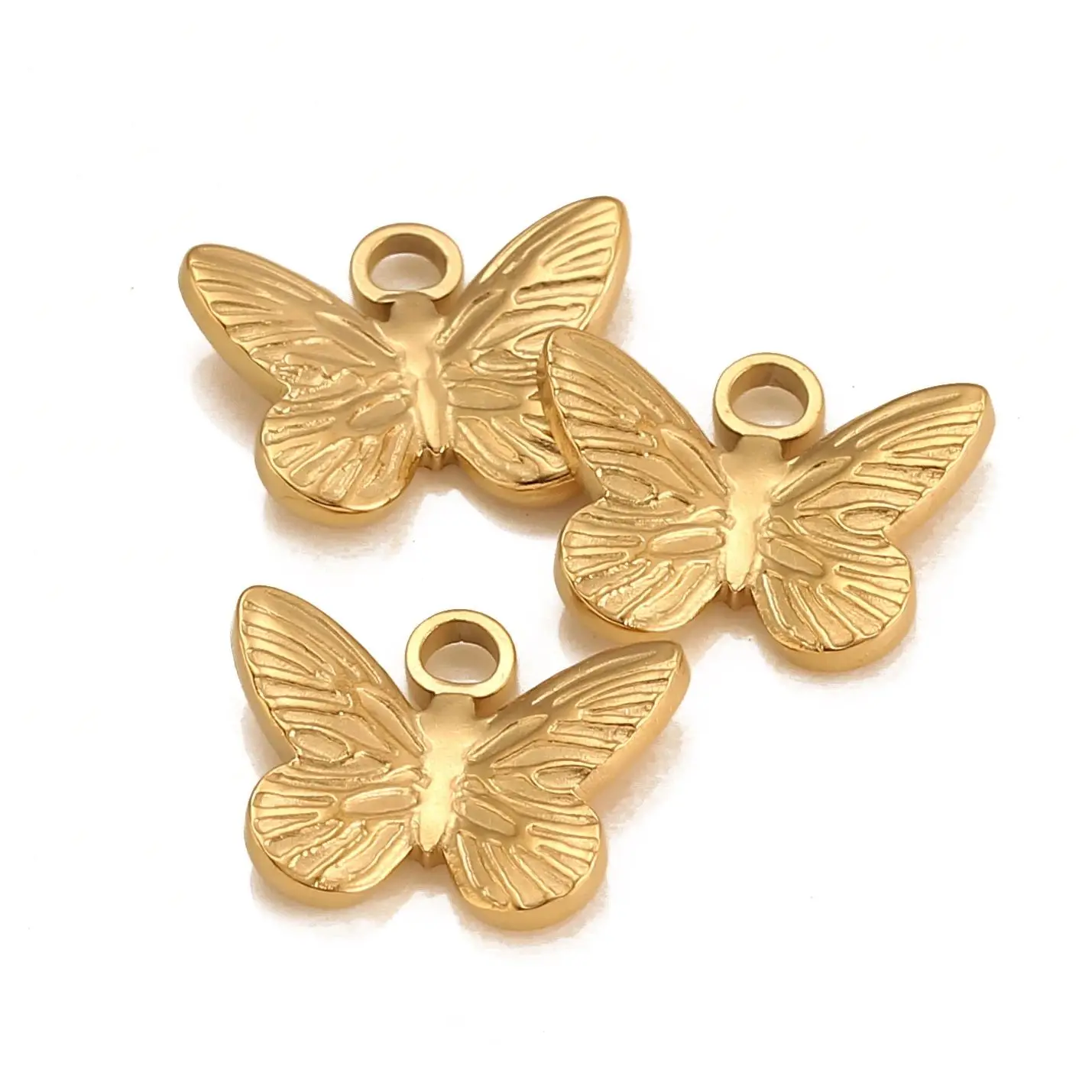 Breloques en acier inoxydable pour bijoux, papillon, collier, bracelet, boucle d'oreille, bricolage, fournitures exécutives, 3 pièces