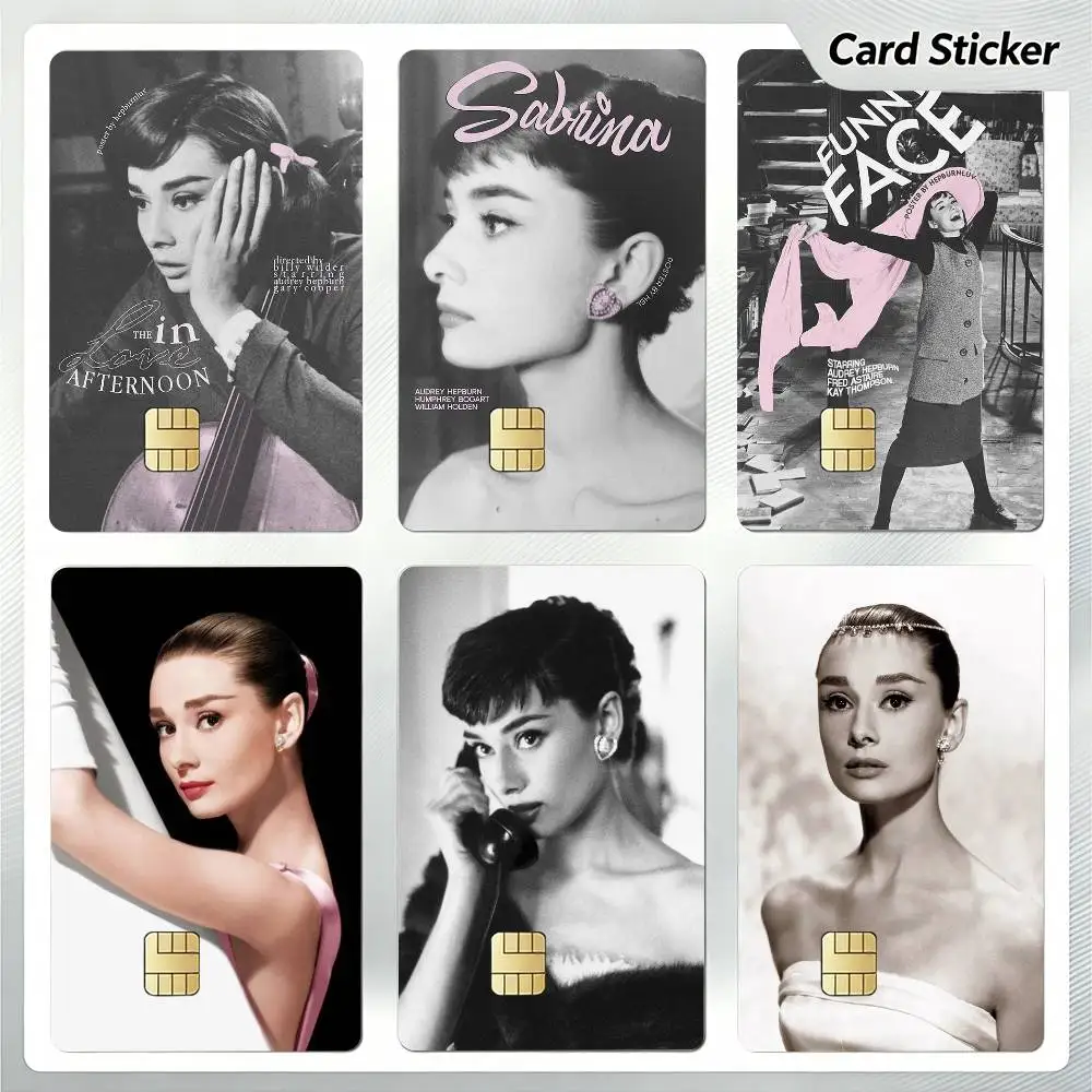A-Audrey H-Hepburn Credit Card Skin Stickers For VISA Bank Bus Metro Access Card Protective Film Cover Sticker