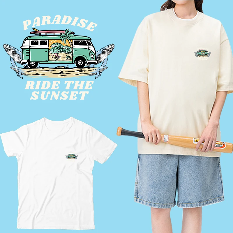 Summer Travel and Whales Iron on Transfers Dtf Transfers Ready to Press Patches for Children Clothes
