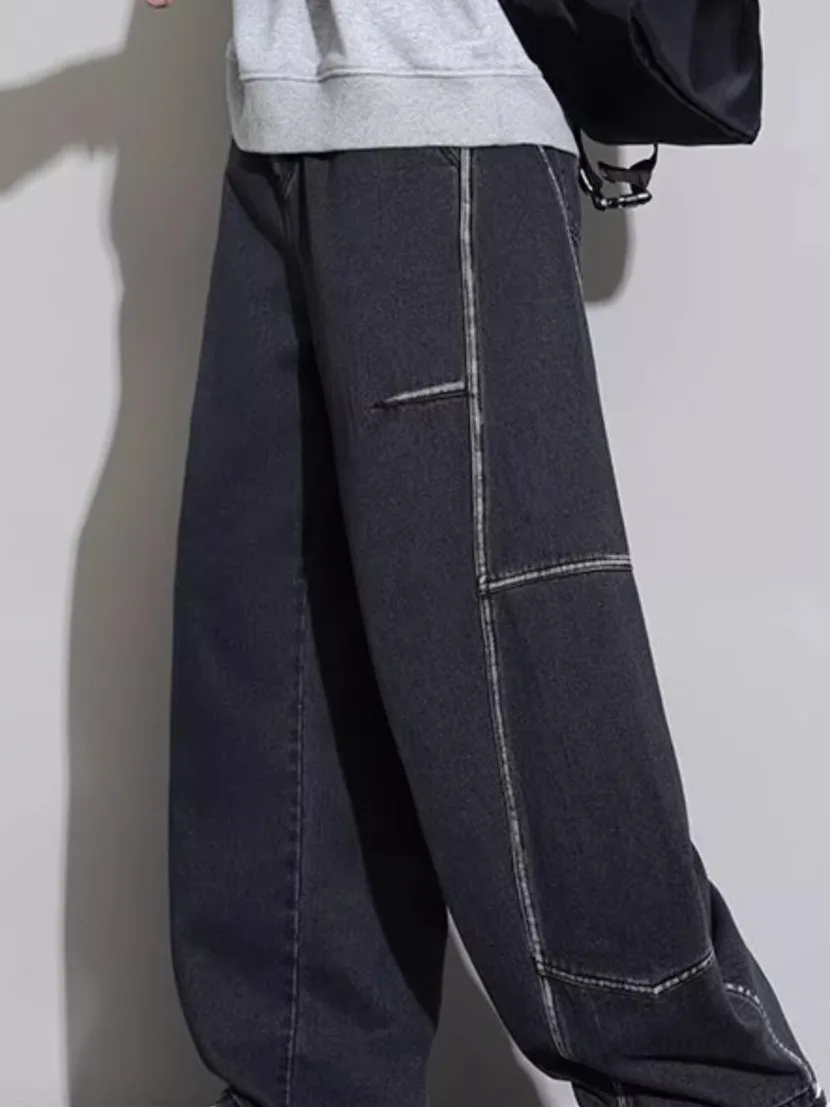 Loose Straight Leg Black Jeans Men's Summer Thin New Version Wide Leg Men's Straight Leg Pants Comfortable Breathable Wear Re...