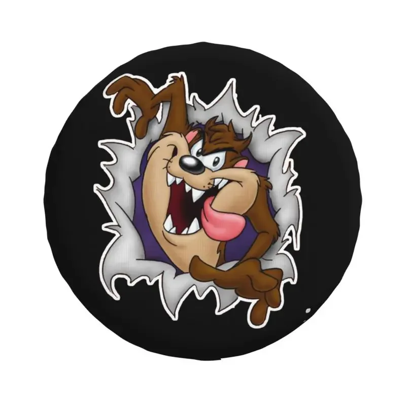 Taz Comic Spare Tire Cover for Jeep Honda Tasmanian Devil Wild And Crazy SUV RV Trailer Car Wheel Protectors Accessories