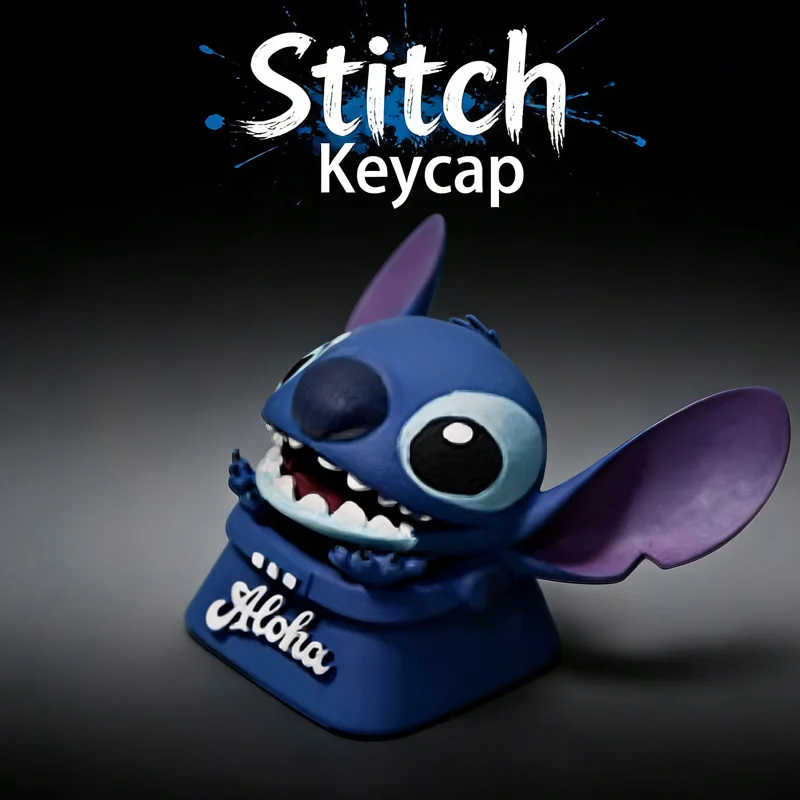 

Креативный кастомный кейкап из смолы ручной работы в стиле аниме Stitch: милый мультяшный персонаж, подарок для фанатов