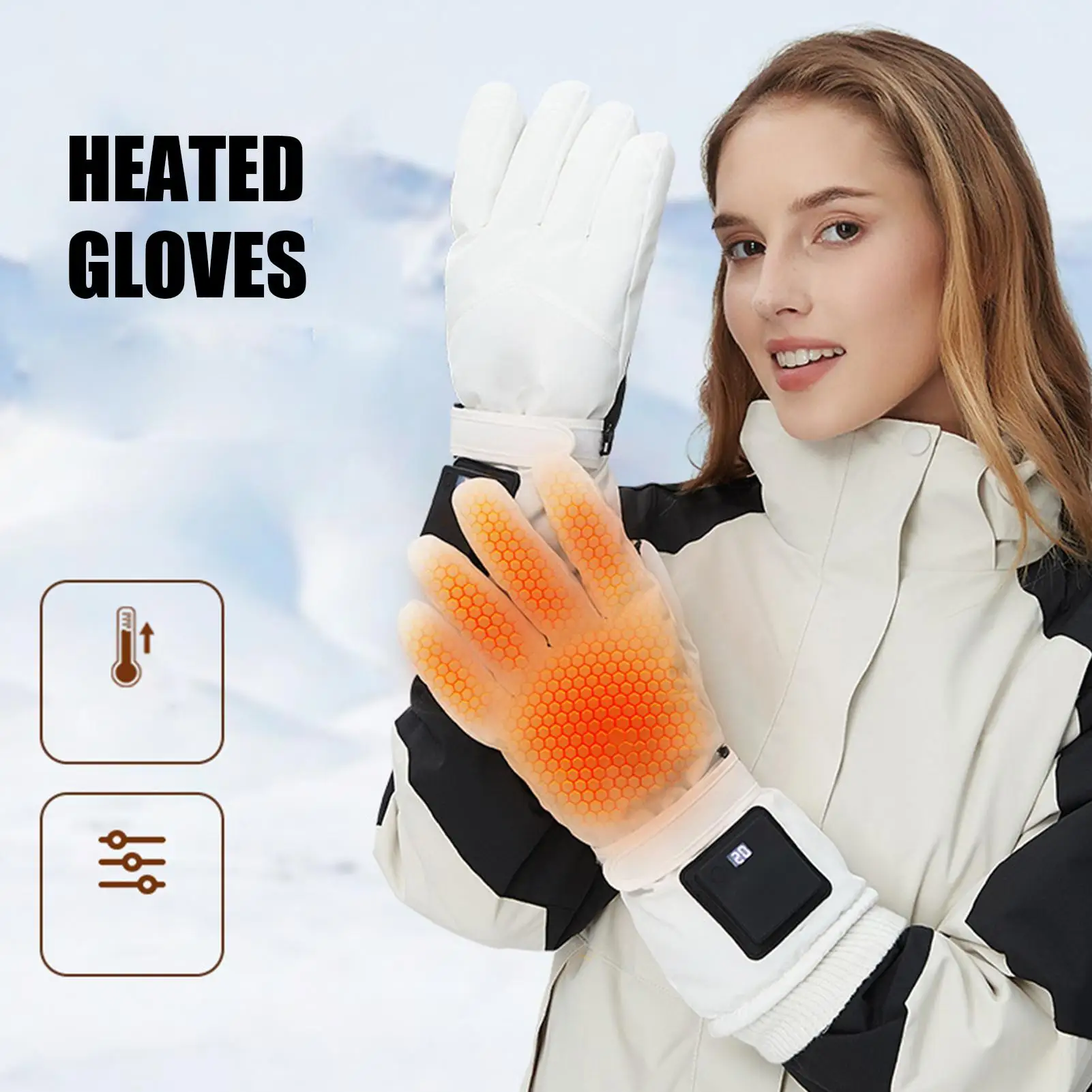 

Перчатки с электрическим подогревом, 1 пара дышащих ветрозащитных перчаток с USB-разъемом и подогревом для зимы, катания на лыжах, велоспорт, пеший туризм, рыбалка