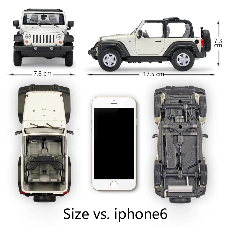 WELLY Model Car 1:24 Scale 2007 Jeep Wrangler Diecast Car Simulator Alloy Off-Road Metal ClassicToy Car For Kid Gift Collection