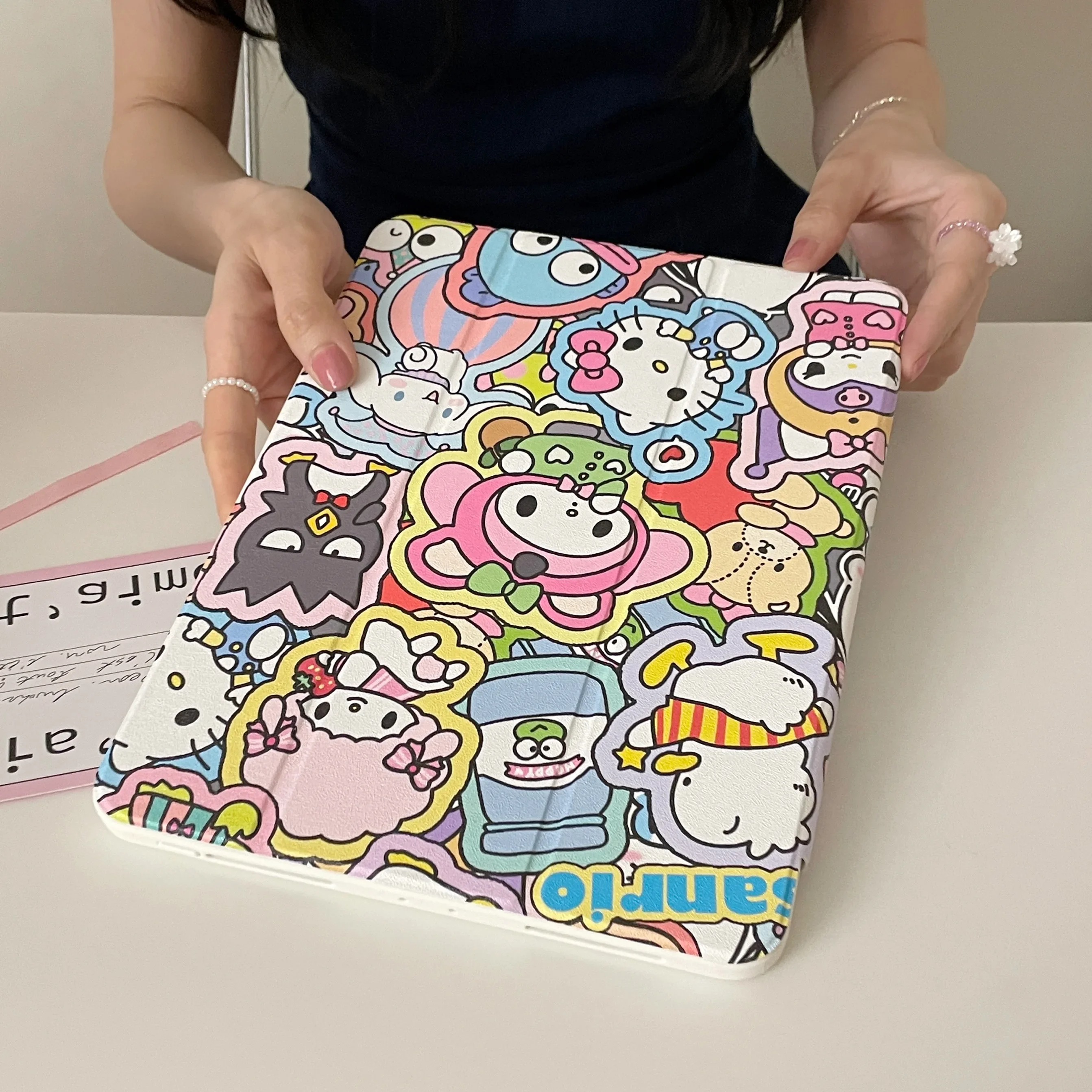 Imagem -03 - Sanrio Hello Kitty Kuromi com Slot para Caneta para Ipad ar 2023 10.2 Mini ar 10.9 Silicone Case Protetor Ipad Pro 11 Polegada Capa