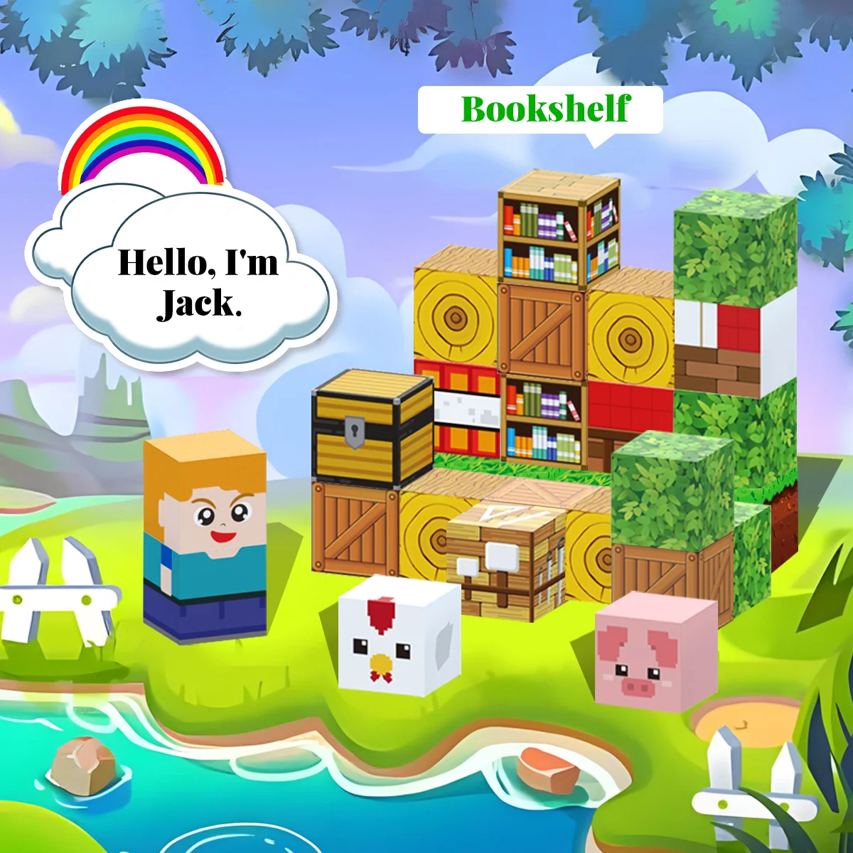 27pcs Iron Box Magnetic Block Set,Magnetic Tiles,Children's Puzzle Building Blocks Toy,Preschool Educational Building blocks Set