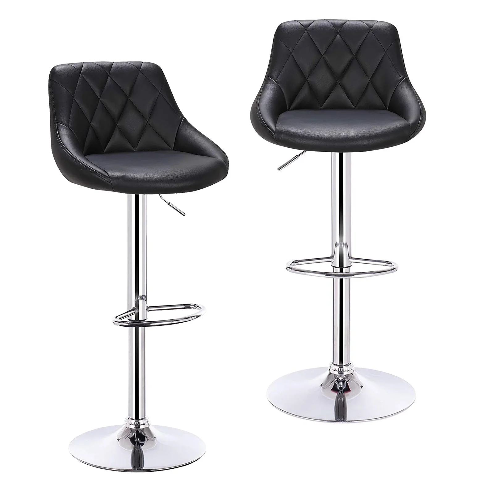 WOLTU 2 stks/set Draaibare Barstoelen Fluweel/Leer Roterende Barkruk In Hoogte Verstelbare Lifting Hoge Kruk met Voetsteun voor Thuis