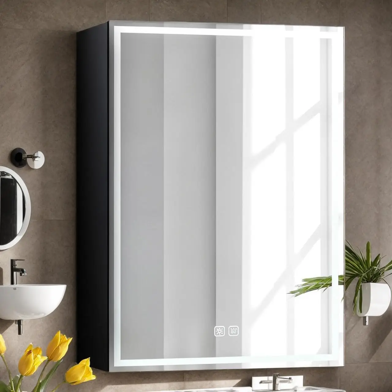 LED Lighted Medicine Cabinet Inch–Aluminum Bathroom, Customized