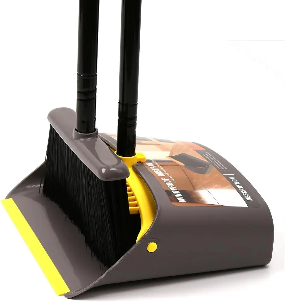 

Broom with Dustpan Combo Set,Stand up Dust Pans with Long Handle 40"/52" Broom and Dustpan Set for Home Kitchen Shop Indoor Comm