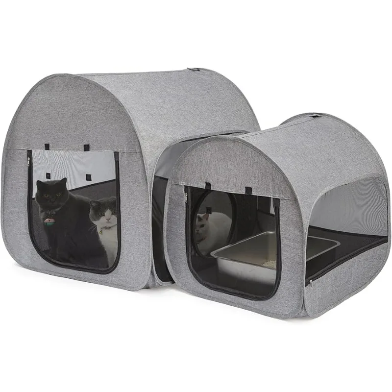 

Portable Cat Playpen, Deli ery Room, Enclosure, Postoperati e Reco ery, House Design for Better Standing, Foldable Pet Tent for