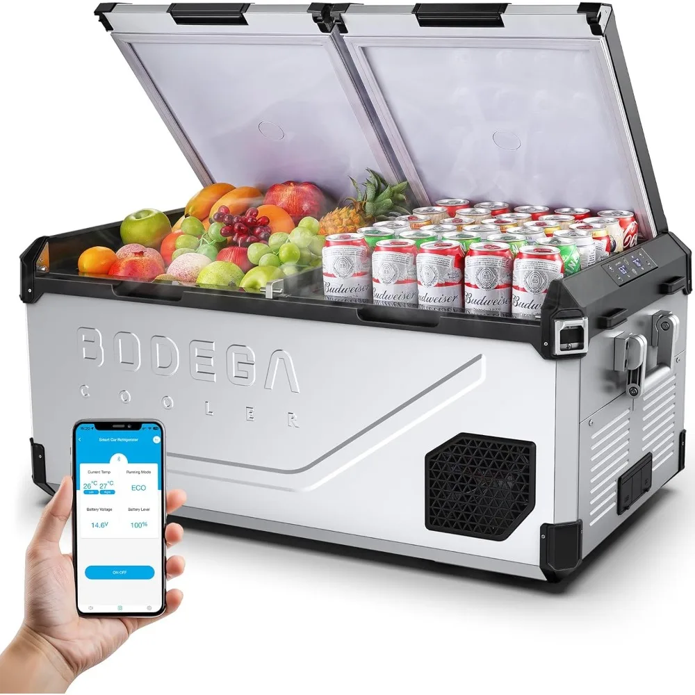 

12 Volt Car Refrigerator, 79 Quart(75L) Portable Freezer Car Fridge Dual Zone With APP Control, -4℉-68℉ Electric Cooler,