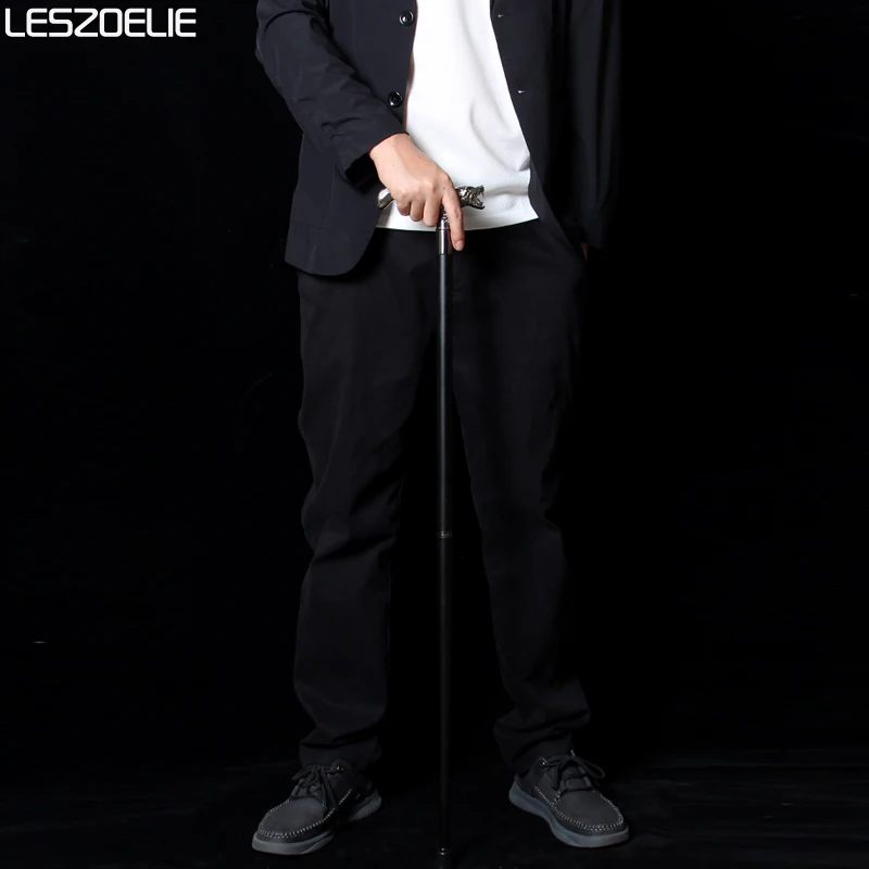 Bastone da passeggio di lusso da uomo con testa di lupo in argento da 91 cm, bastone decorativo alla moda, elegante bastone vintage per donna