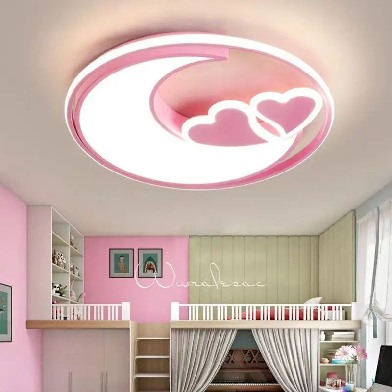 Heart Shape Ceiling Lights For Girls Room Kids Bedroom Light Ceiling Baby Room Girl Lamp Child Room Ceiling Light Princess Lamp