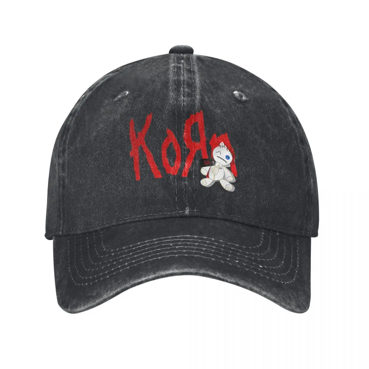 Retro Korn Band Doll Logo Baseball Caps for Men Women Distressed Denim Washed Snapback Hat Outdoor All Seasons Travel Hats Cap