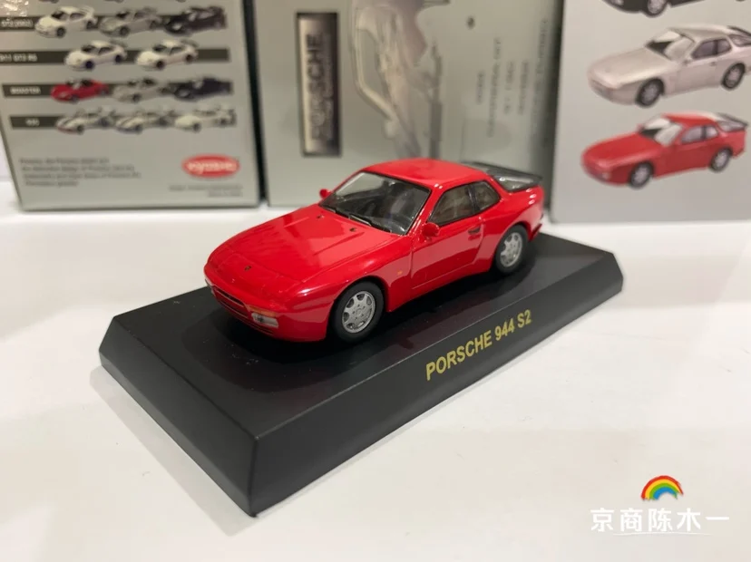 KYOSHO-Porsche 944 S2 Modelo Toy, Die Cast Liga Trolley, Coleção Ornamentos Presente, 1:64