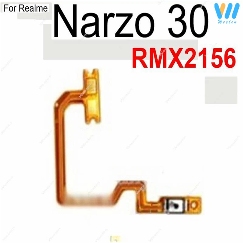 Power Volume Buttons For OPPO Realme Narzo 30 30A 30Pro 4G 5G ON OFF Power Volume Button Flex Ribbon Side Keys Flex Cable Parts