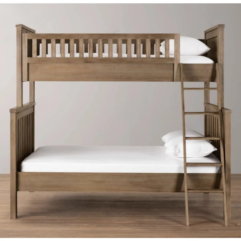 All solid wood high and low bed Nordic solid wood oak bunk children's bed modern simple double-layer mother and child bed small