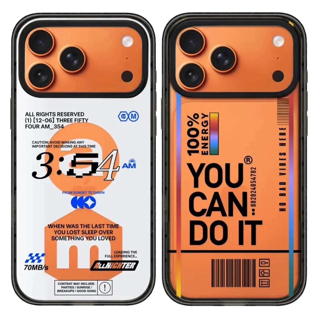 

Time Acrylic Black Border Magnetic Case: Compatible With IPhone 17 16 15 14 13 12 Pro Max 17 Air