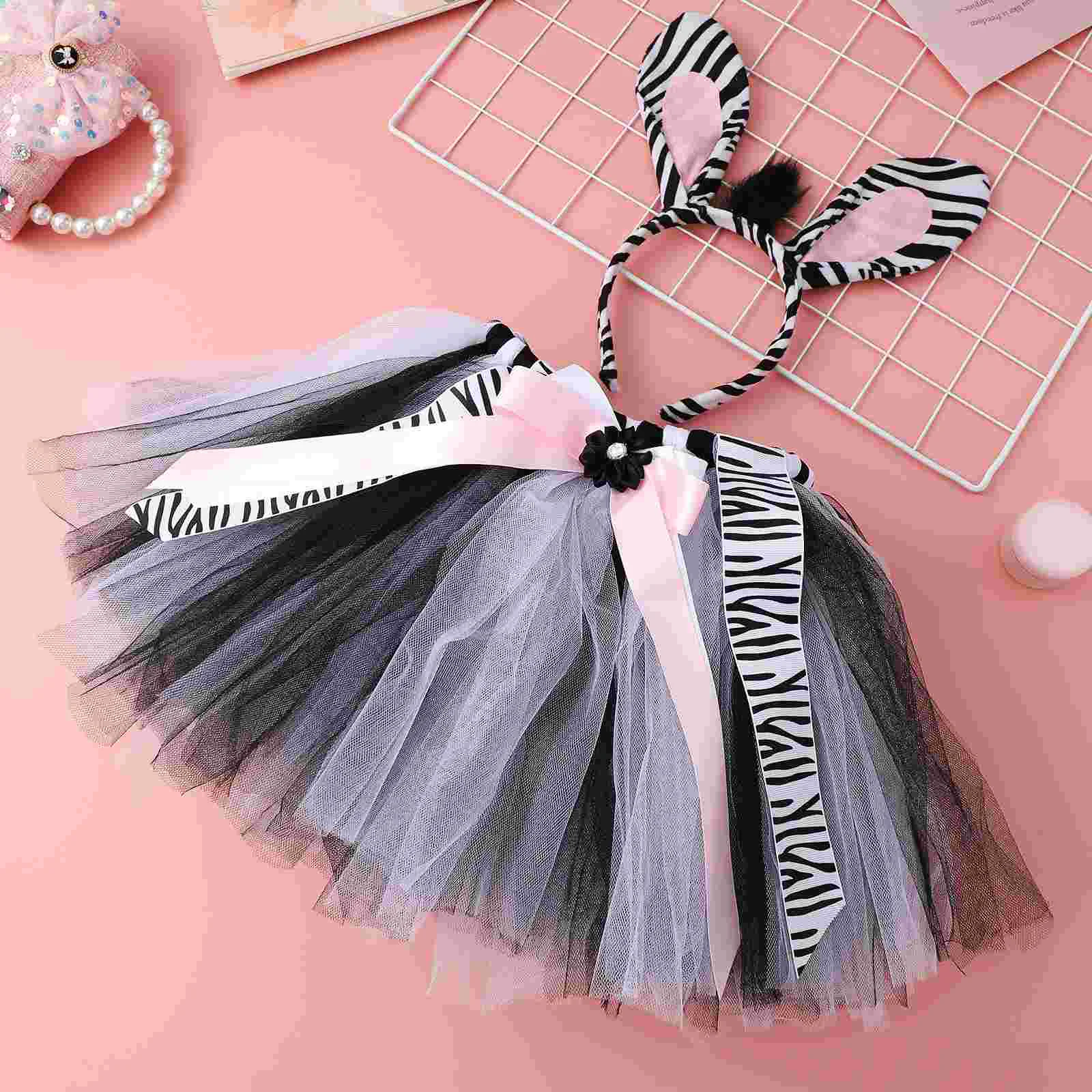 Animal Costumes Skirt Suit Headbands For Cosplay Tutu Clothing Polyester (Polyester) Girl Child