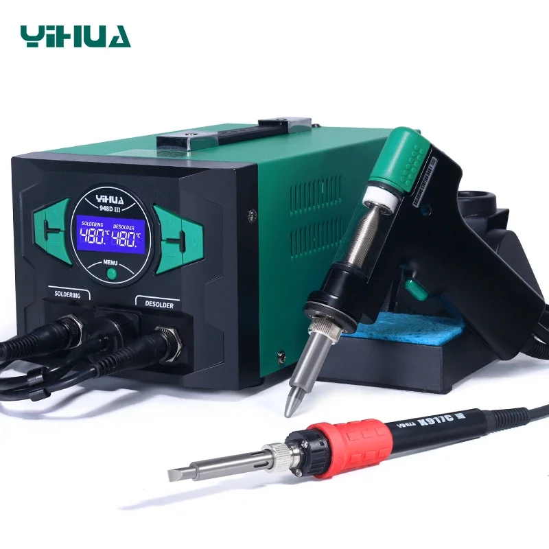 Yihua 948D-III 2 in 1 Soldering Desoldering Station LCD Digital Rework Station Adjustable Temp SMD Repair Too view 3