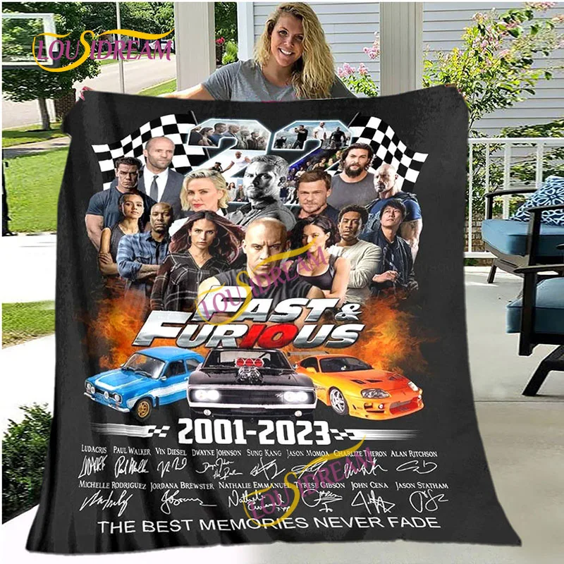 Fast & Furious Street Racing Four Seasons Sofa Bedcovers Home Office Soft Fury Blanket Plaid Soft Warm Flannel Blanket Fans Gift