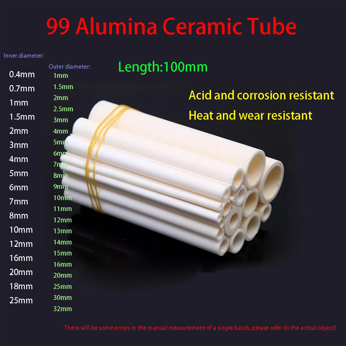 99% Alumina Ceramic Tube Corundum Tube, Hollow Insulating Ceramic Sleeve