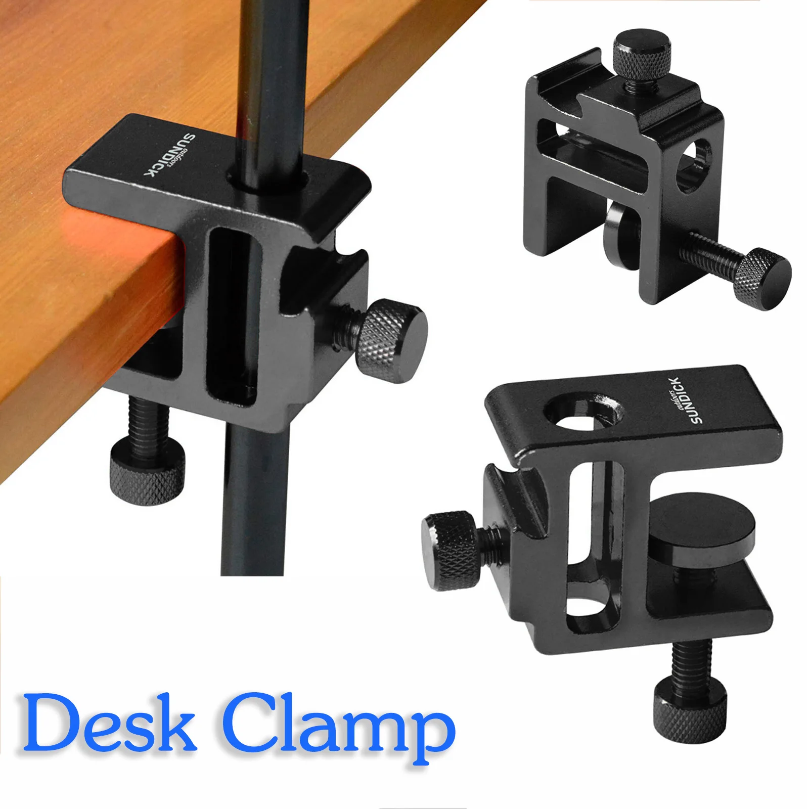 Desk Light Clamp 360 Degree Rotation Camping Folding Hanging Lamp Pole Suitable for Diameter 10-12mm Adjustable Height for Table