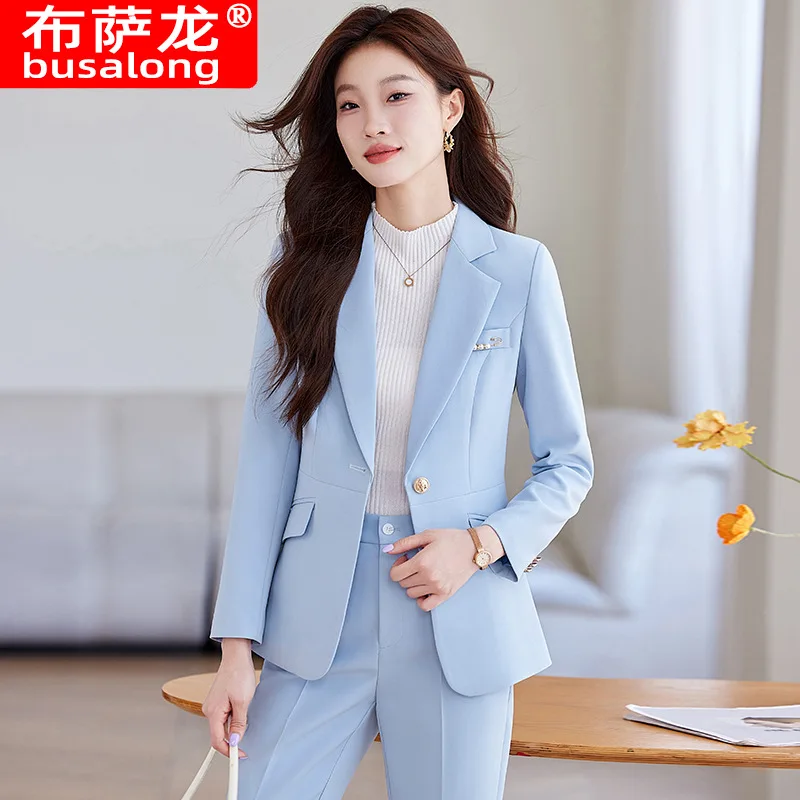 Terno feminino outono e inverno2024new workwear elegante formal casual moda profissional terno blazer