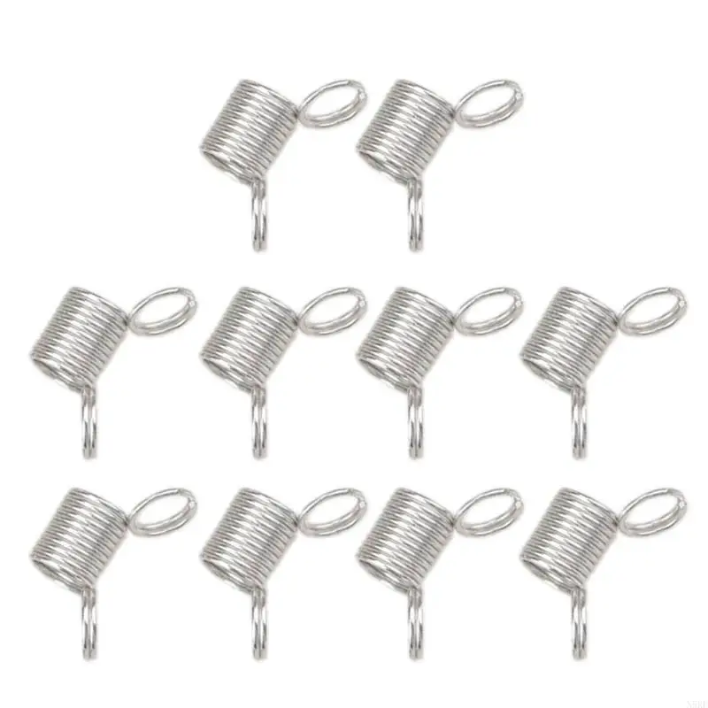 N5KE 10 PCS Creative Bead Line End Stainless Steel Stop Stop Spring Crimp Ends Ends