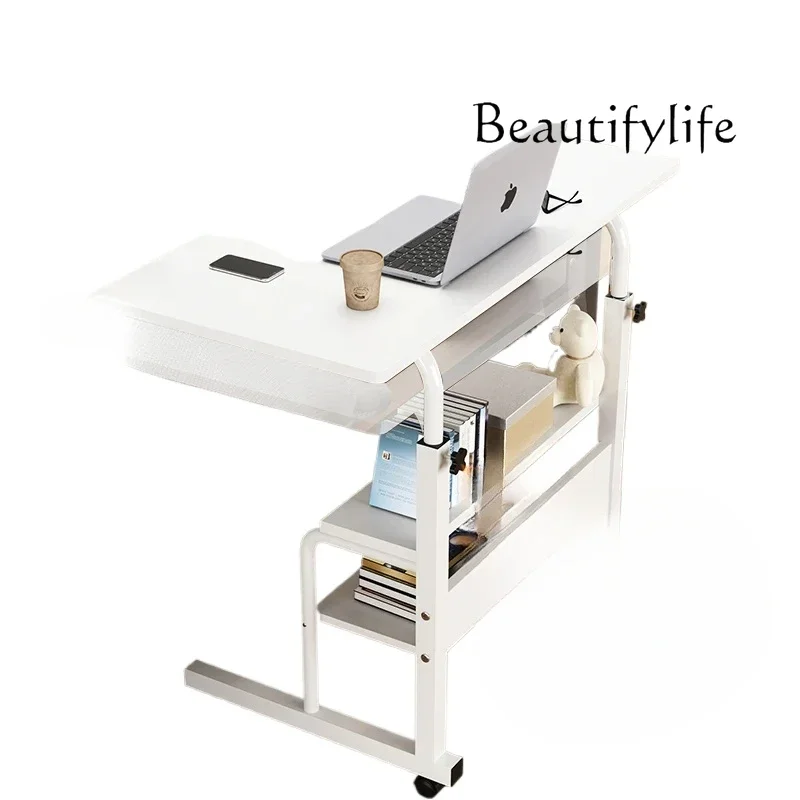 Ti Bedside Table Movable Household Minimalist Small Table Bedroom Writing Desk College Student Desk Dormitory Lazy Computer Desk