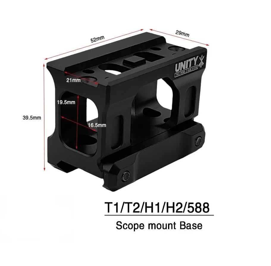Unidade tática ao ar livre suporte de aumento rápido montagem riser para imimpoint compm5s compm5b t2 romeo5 e dever rds para trilho 20mm