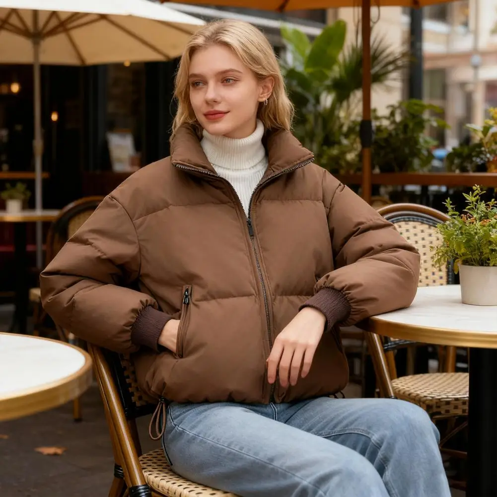 Parka Cappotto da donna Giacca Autunno Inverno Tenere al caldo Piumino Colletto alla coreana Capispalla Harajuku Gilet imbottito allentato Coreano Autunno 2025