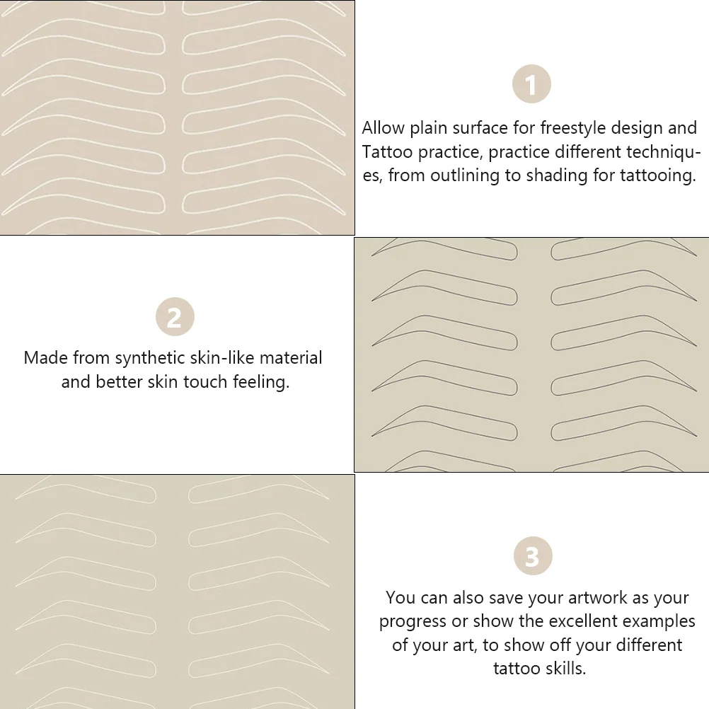 8 قطع Microblading الحاجب ممارسة الجلد الوشم أدوات التدريب مرنة المطاط الجلد لتظليل الخطوط العريضة الفن