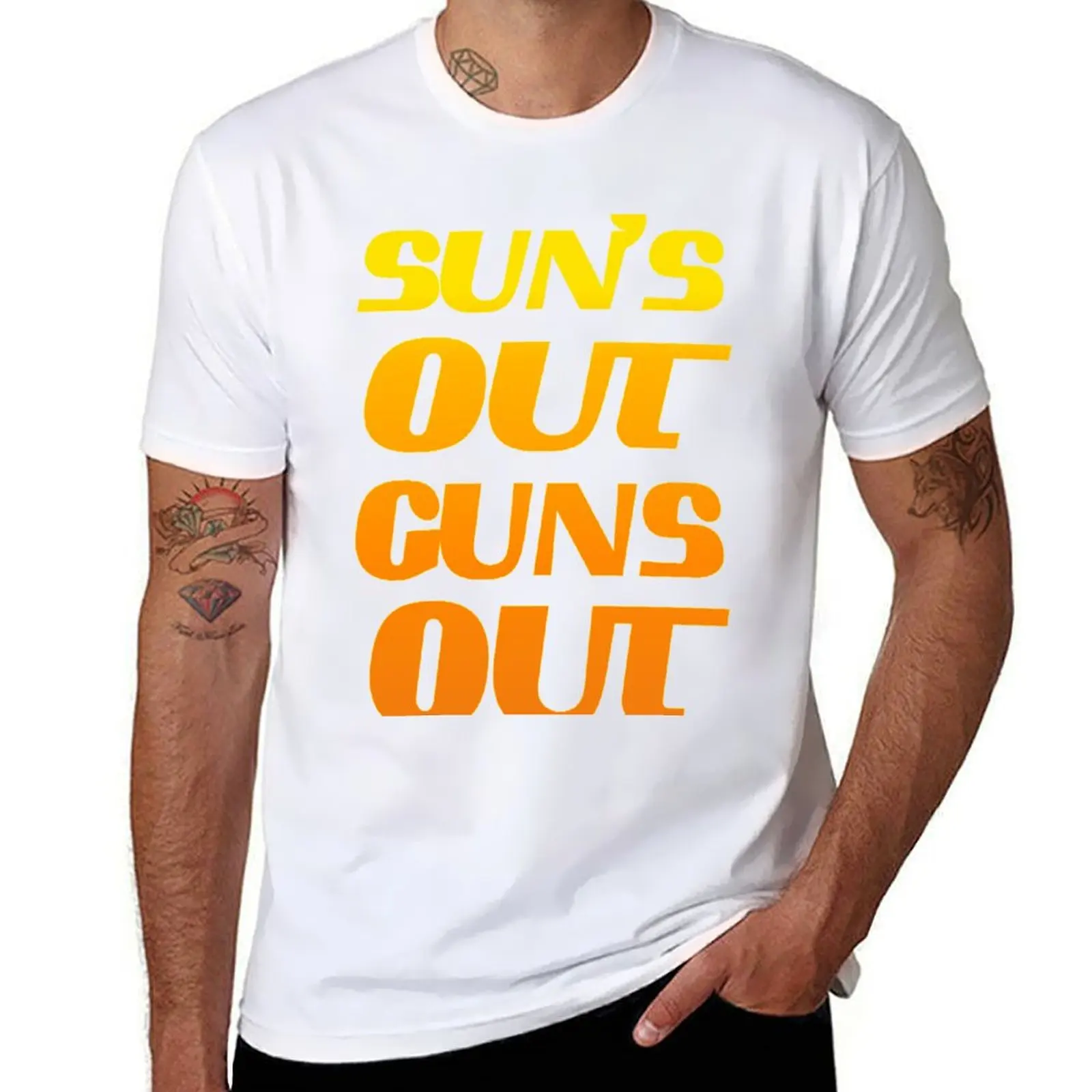 

Sun's Out Guns Out Fun fitness and gym T-Shirt man t shirt summer t shirt man cotton T-Shirt