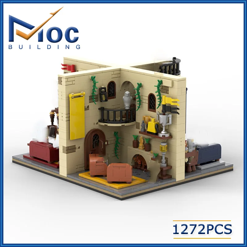 1272PCS HP Modular Classic Movie Common Room MOC Playset Building Block Model DIY Assembly Brick DIY Toy For Gift MOC-35795