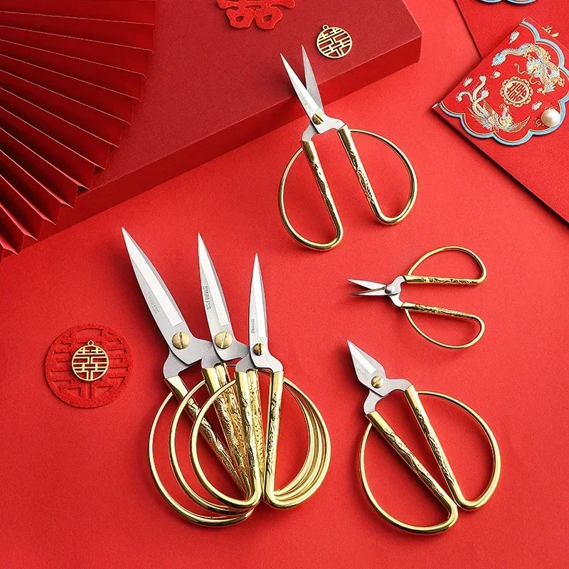 

Golden Scissors Zig Zag Durable High Steel Vintage Tailor Scissors Craft Household for Fabric Scisso Rsembroidery Sewing Shears