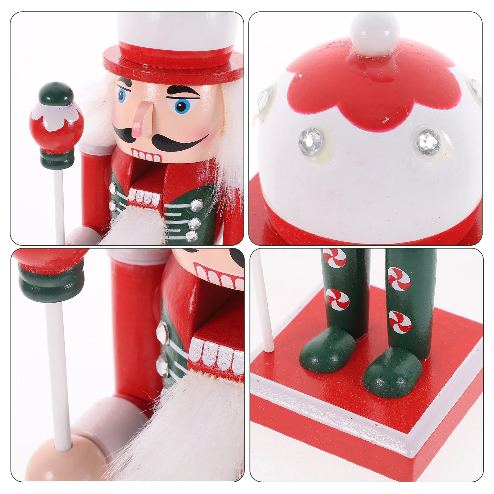 Nutcracker Soldier Xmas Christmas Figure Wooden For Unique Nutcrackers Figures Decor Desktop Mini Toys