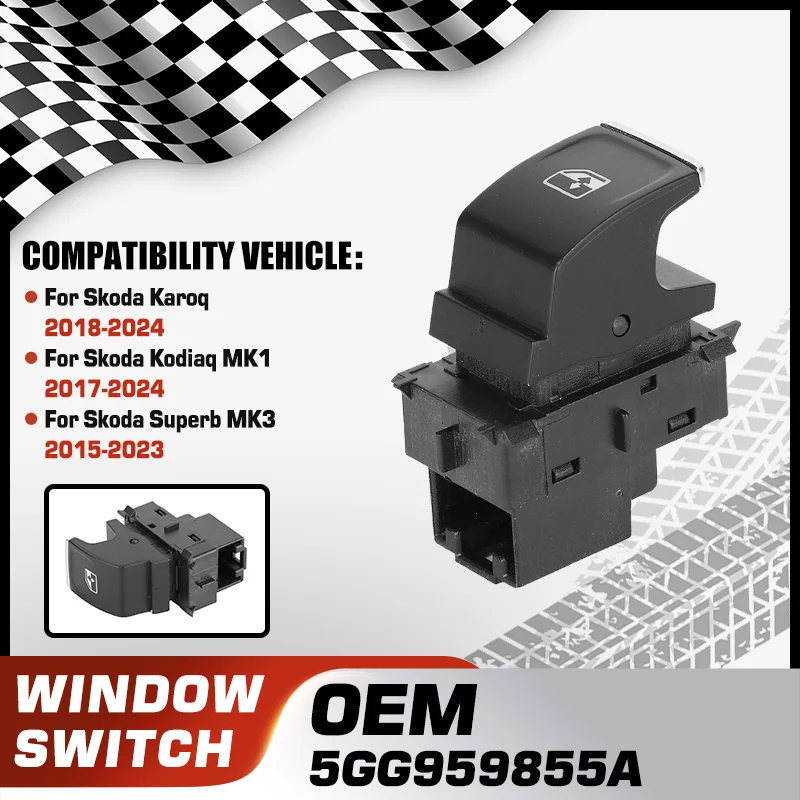 

Car Window Lifter Control Switch For Skoda Karoq 2018-2024 Skoda Kodiaq MK1 2017-2024 Skoda Superb 2015-2023 5GG959855A 4 Pins