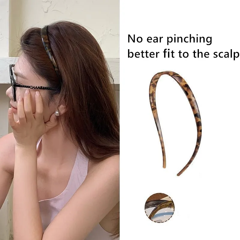 1 Stück ergonomisches Stirnband in Schildpatt-Optik, kein Ohrenschmerz, bessere Kopfhautpassform, trendiges Haar-Accessoire, ideal für den ganztägigen Gebrauch – Detail 1