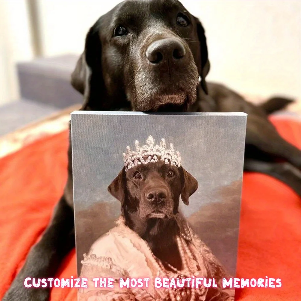 1PC 2D Flat Canvas Painting Personalized Couple Photo Modern Wall Art Custom Home Decor Perfect For Living Room Wedding Gift