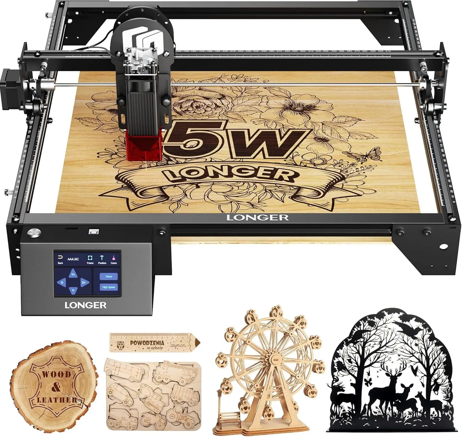 

Laser Engraver, 5W Output Laser DIY Engraving Machine, 40W Laser Engraving Cutter for Wood and Metal, 3.5" Touch