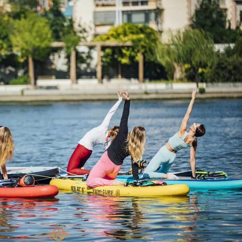 Inflatable Stand Up Surf Paddle Board Kayak Long Paddle Wake Surf Life Saving Fin Balancing Wind Adult High Performance