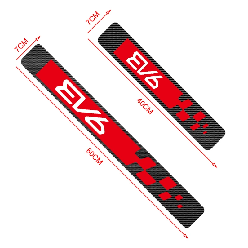 4pcs Car Door Sill Protector Carbon Fiber Sticker Anti Scratch For KIA Ev6 2023 gt line Styline Accessories